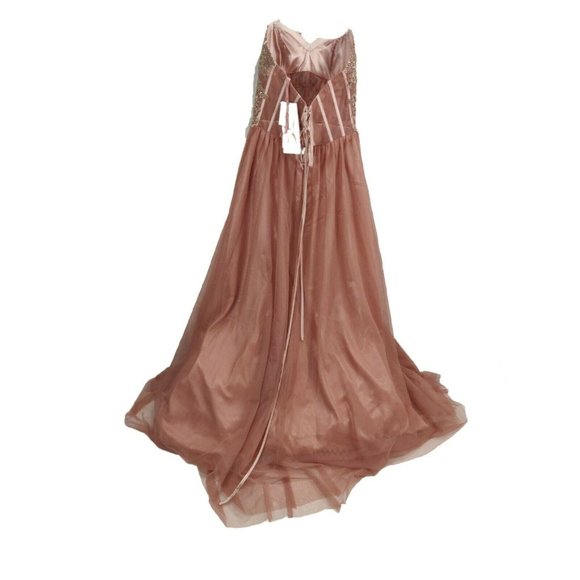 Blondie Nites Juniors Size 0 Pink Strapless Mesh - Picture 6 of 16